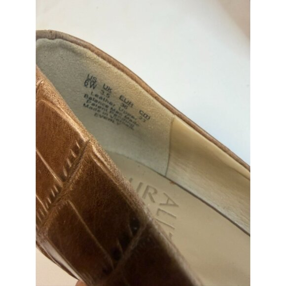 Naturalizer Everly Pump Womens Size 6W Banana Bread Brown Croc Leather Mid Heel - Picture 11 of 12